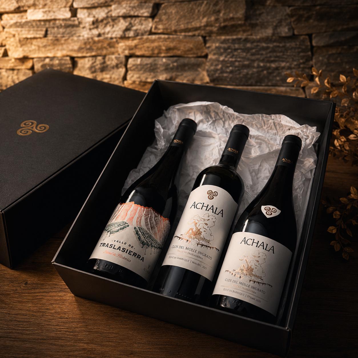 Estuche oficial Achala con tres botellas